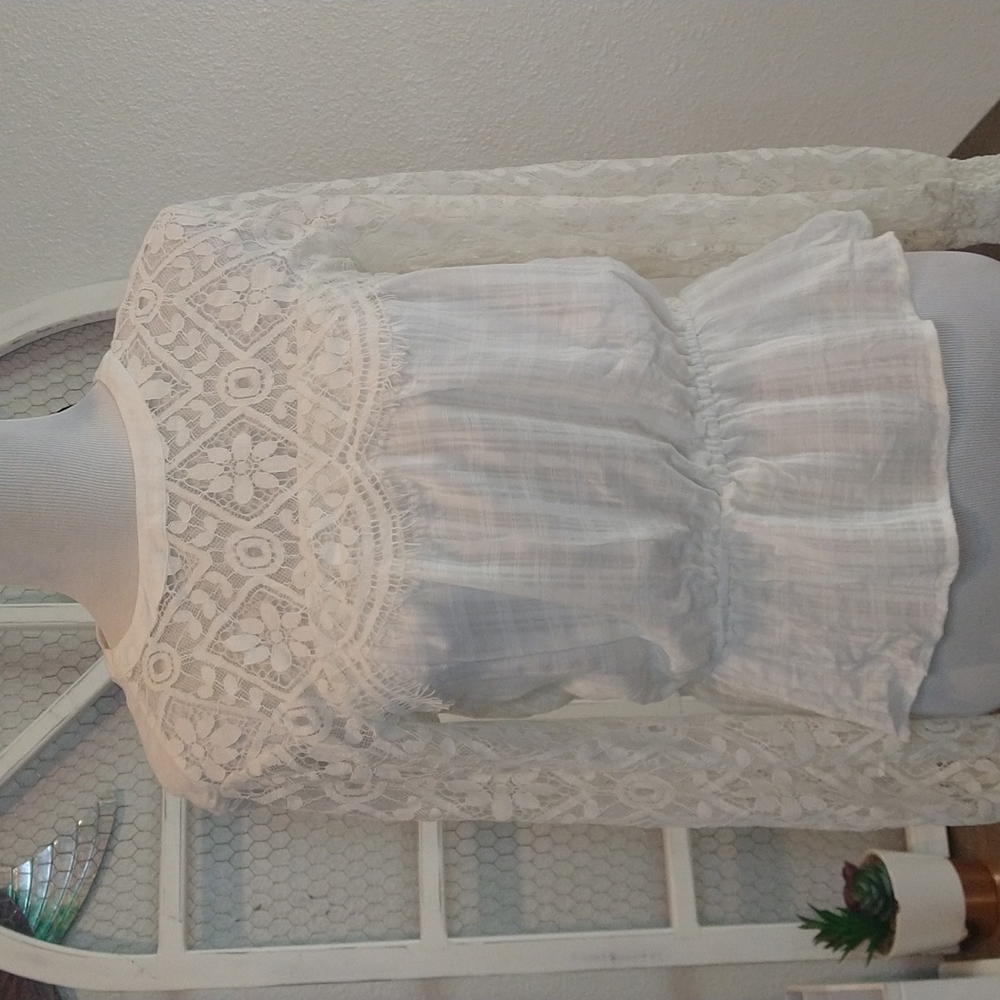 🆕American Rag Lace Sheer Egret Top